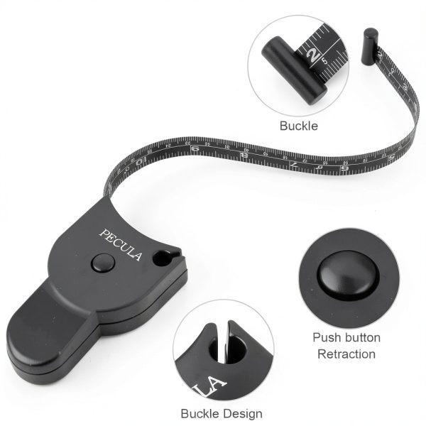 PECULA Body Measuring Tape Retractable Dual Scale Design-3