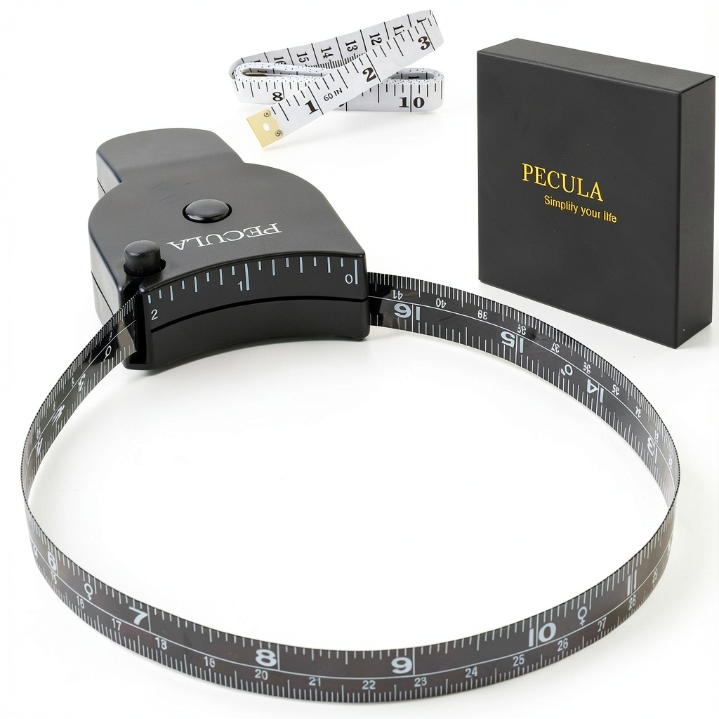PECULA body measuring tape showing dual-scale markings