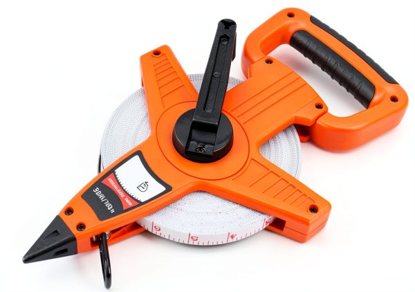 Amazon Basics Measuring Tape Reel Orange 100 Foot Fiberglass-0