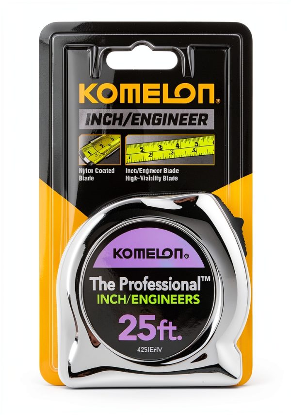 Komelon Tape Measure High Visibility Nylon Blade Slide Lock-6