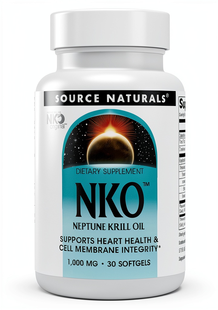 Source Naturals Krill Oil softgels bottle and contents