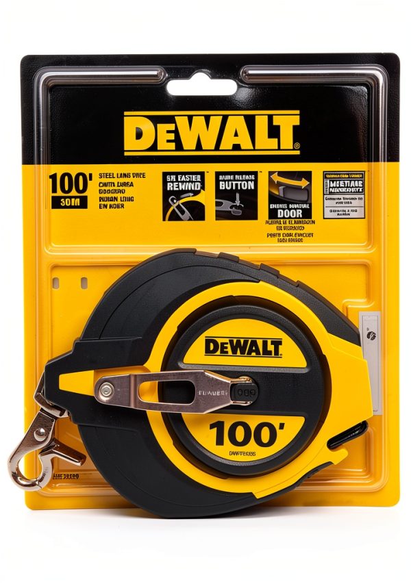 DEWALT Tape Measure 100ft Yellow Durable Rubber Case-4