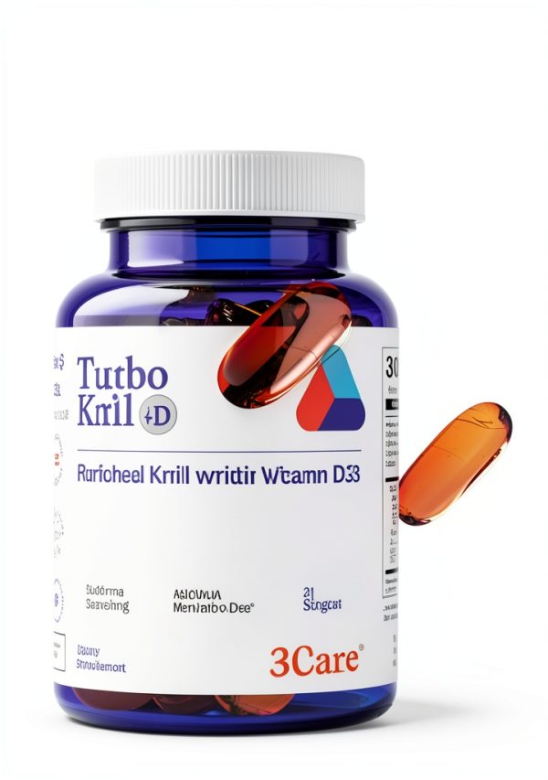 Krill Oil Supplement High Omega3 EPA DHA Vitamin D-3