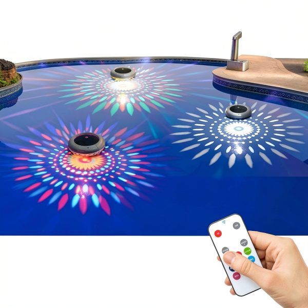 LENONE Solar Floating Pool Lights White Modern LED-3