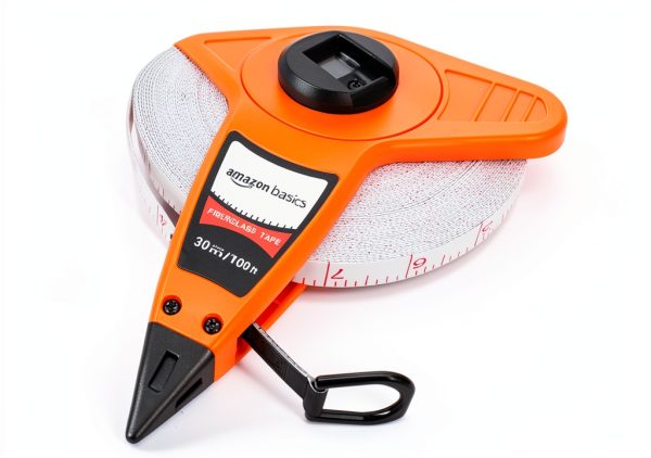 Amazon Basics Measuring Tape Reel Orange 100 Foot Fiberglass-1