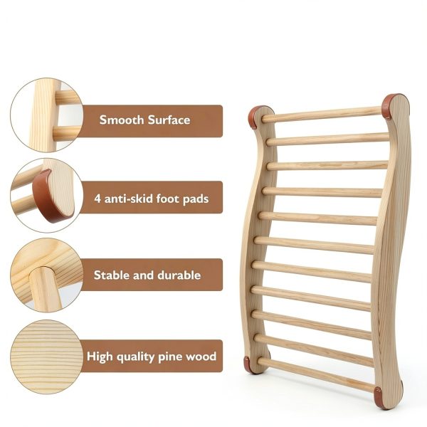TOLHYUN Sauna Backrest Natural Wood Ergonomic-3