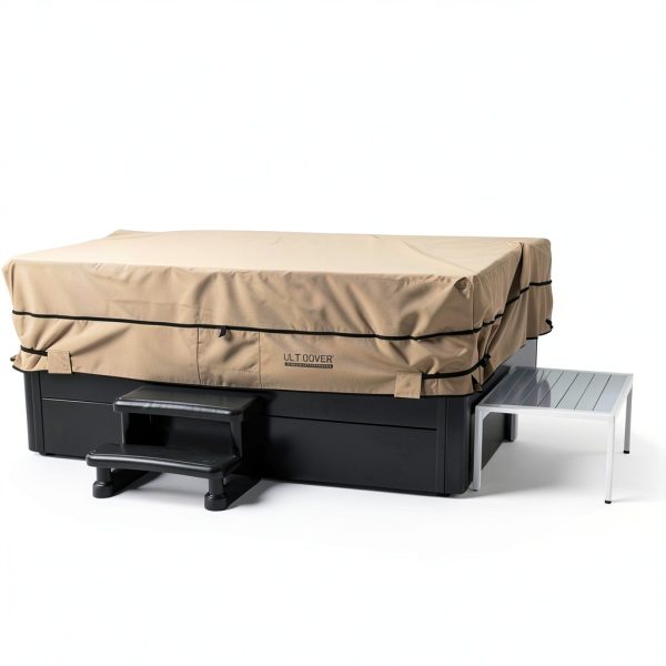 ULTCOVER Hot Tub Cover Brown Polyester Square-5