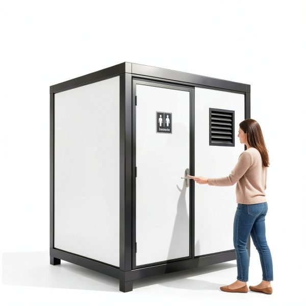Portable Outdoor Bathroom Pod K2215 by Ibuz.in 7.4x5x8 ft White Navy-3