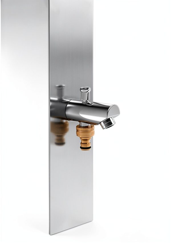 Bondi 316 Marine Grade Stainless Steel Outdoor Shower Panel-No Rust! Perfect for Swimming Pools, Backyards, Beach Houses, Resorts. Hot & Cold Water Connections, Wall Mounted or Freestanding Options.-4