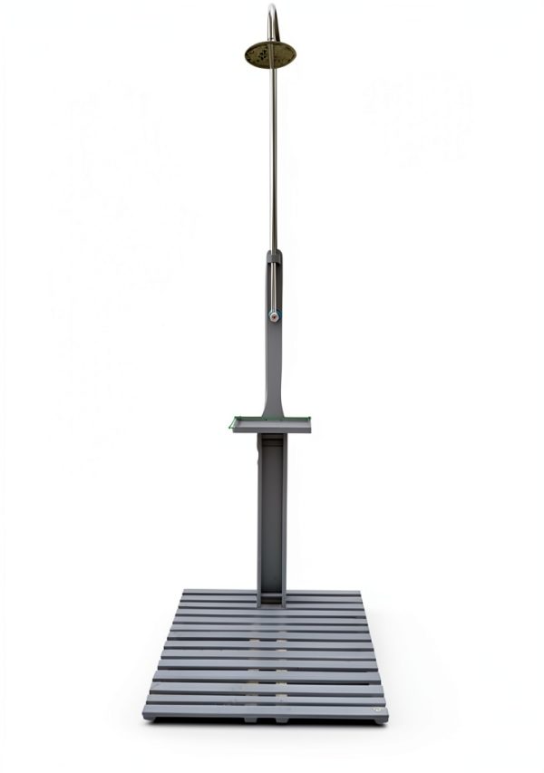 Outdoor Shower TURRIDU Station with Adjustable Pressure Shelf Gray-3