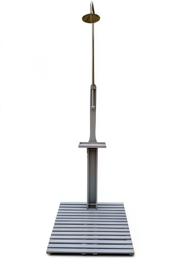 Outdoor Shower TURRIDU Station with Adjustable Pressure Shelf Gray-2