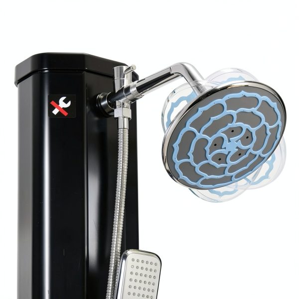 Outdoor Solar Heated Shower 360 Rotating Rainfall Handheld by Outsunny-4