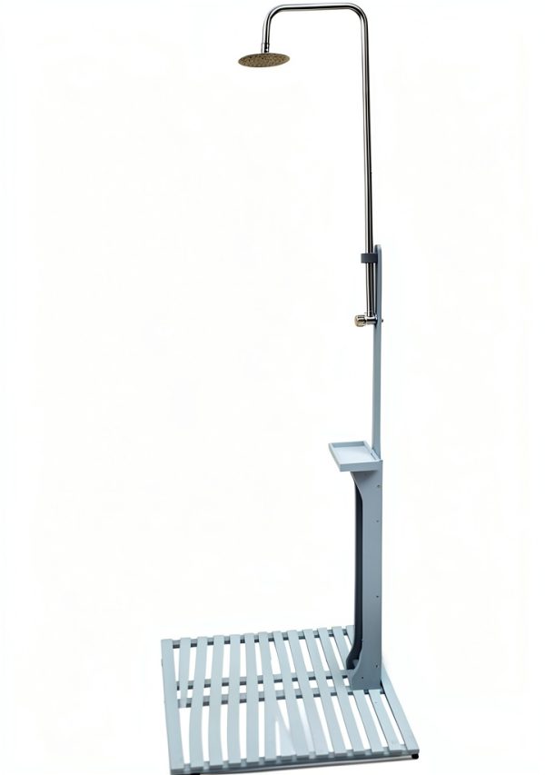 Outdoor Shower TURRIDU Station with Adjustable Pressure Shelf Gray-1