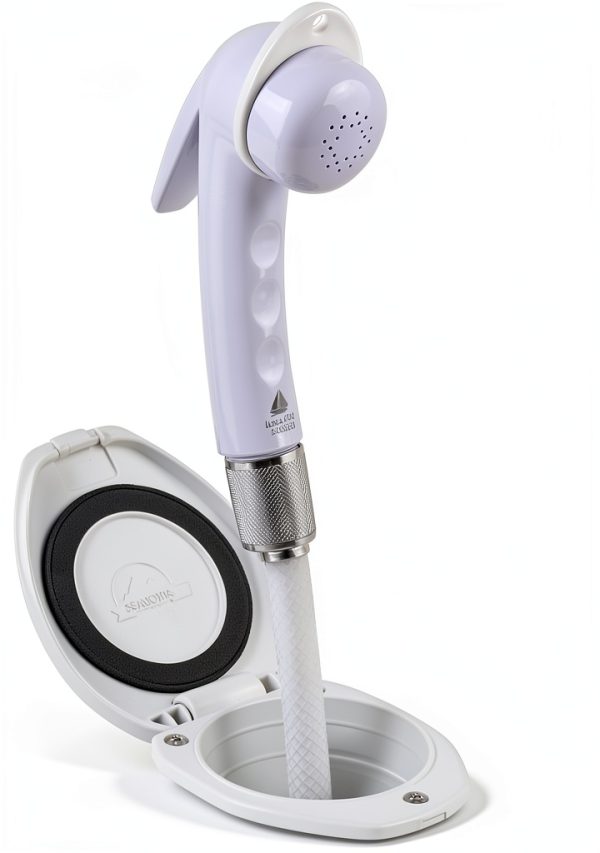 Recessed Shower Scandvik 12107 Classic White Outdoor with 6ft Hose-0