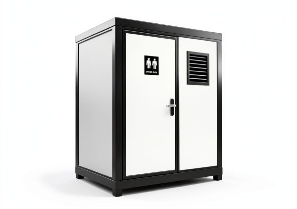 Portable Outdoor Bathroom Pod K2215 by Ibuz.in 7.4x5x8 ft White Navy-4