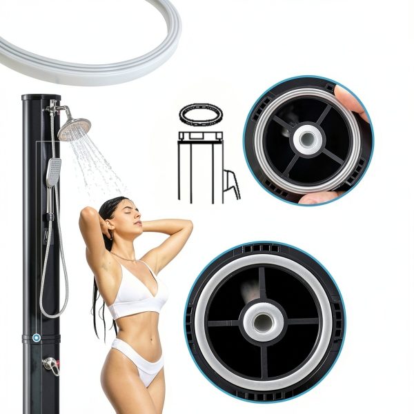 Outdoor Solar Heated Shower 360 Rotating Rainfall Handheld by Outsunny-7