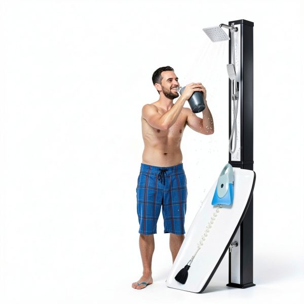 Solar Heated Shower VINGLI 10.6 Gallon with Handheld & Foot Tap-1