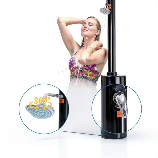 Solar Heated Outdoor Shower Goplus 5.3 Gallon 7.2ft Swivel Head-4
