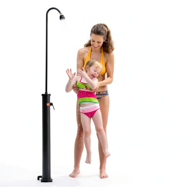 VINGLI 7FT Solar Heated Shower for Outdoor Pool Beach Spa, Black-1