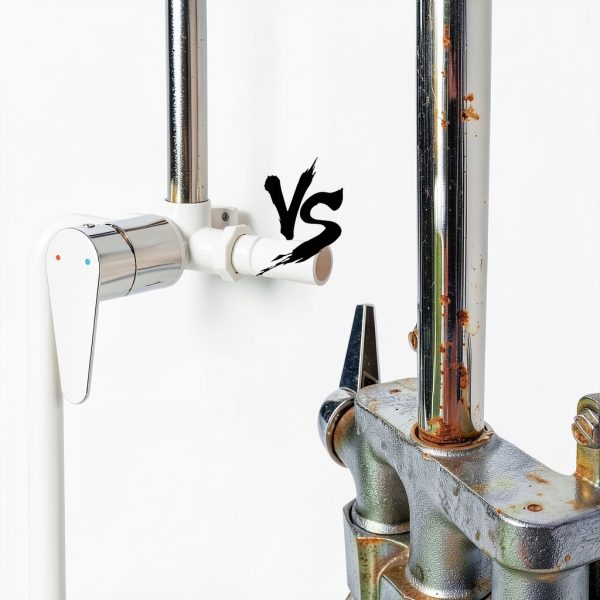 Kitpop Outdoor Shower Kit, Stainless Steel Shower Fixture Combo Set High Pressure Shower Head & Valve Controls, Environmentally Friendly, Outdoor Backyard Poolside Beach Spa, Polished Chrome-4