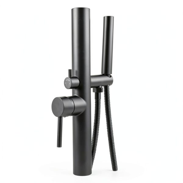 Freestanding Outdoor Shower - Outside Drench Shower for Backyard Garden/Swimming Pool/Beach Courtyard - Outdoor Shower Column with 10" Rain Shower Head and Handheld, Matte Black-2