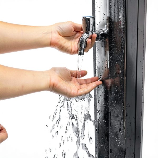 Solar Heated Shower XtremepowerUS 2-Section Outdoor 10 Gallon Black-3