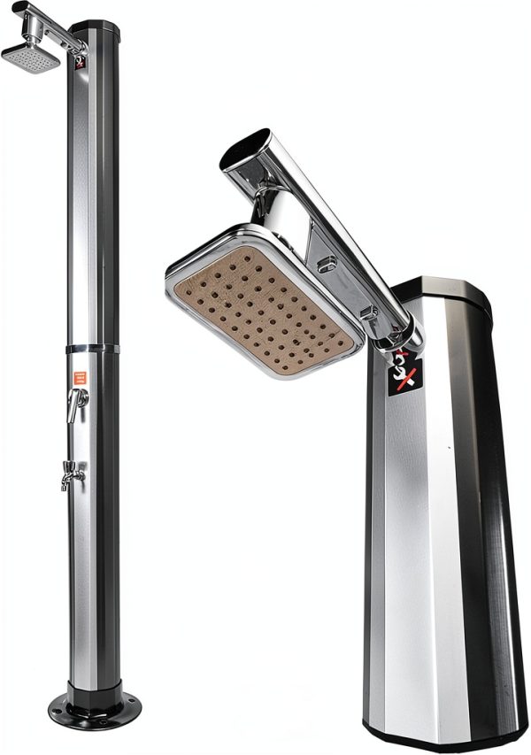 Solar Heated Shower XtremepowerUS 2-Section Outdoor 10 Gallon Black-0