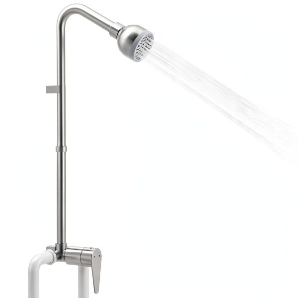 Kitpop Outdoor Shower Kit, Stainless Steel Shower Fixture Combo Set High Pressure Shower Head & Valve Controls, Environmentally Friendly, Outdoor Backyard Poolside Beach Spa, Polished Chrome-0