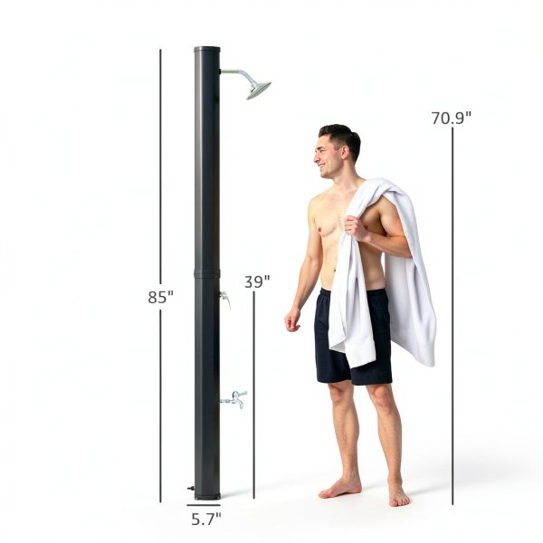 Outsunny 7.1FT Solar Heated Outdoor Shower 9.2 Gal with Rotating Head-6
