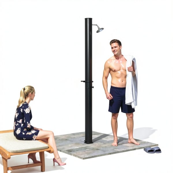Outsunny 7.1FT Solar Heated Outdoor Shower 9.2 Gal with Rotating Head-1